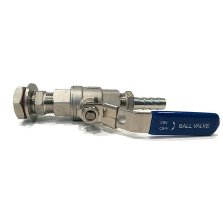 

The ROP Shop | (2) 1/2 304 Stainless Steel Homebrew Kettle Pot Ball Valve W Hose Barb Bulkhead
