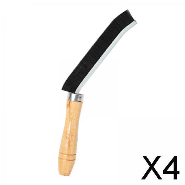 2 Cepillos Portátiles para Limpiar Lechadas, Cepillos para Lechadas, Mango de Madera Multiusos, Cepillos para Limpieza de Ranuras de Ventanas para , 4 piezas