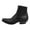 Black, variant on Leozcaa Cowboy Boots for Men Square Toe Ankle Boots Western Chelsea Boot Casual Dress Slip On Short Booties