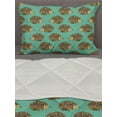 thumbnail image 3 of Hedgehog Comforter & Sham Bedding Set, Abstract Animal Design Cartoon Style Creatures Funny Faces Friendly, 3 pcs Duvet Set Microfiber Filling Quilt, 5 Sizes, Sea Green Multicolor, by Ambesonne, 3 of 4