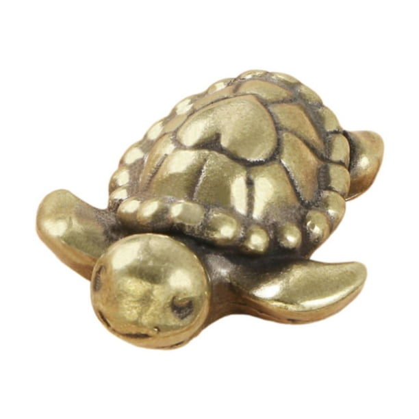 Figuras de tortugas de latón Tortuga de tortuga Craft Retro Ornament Creative Collectible Turtle Figurine Desktop para decoración de automóviles de