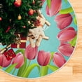 thumbnail image 5 of FMSHPON Mother's Day Beautiful Spring Tulips Flowers Xmas Christmas Tree Skirt Stand Mat for Holiday Party Decoration Indoor Outdoor 36 inches, 5 of 6