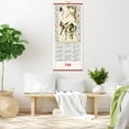 thumbnail image 4 of 2026 Chinese New Year Calendar Year of the Horse Wall Scroll with Flowing Water Design, Faux Rattan Hanging Lunar Calendar for Home Office Decor, Good Luck & Prosperity Gift, 4 of 9