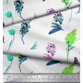 thumbnail image 3 of Soimoi Cotton Duck Fabric Flower & Leaves Watercolor Print Fabric by Yard 56 Inch Wide, 3 of 3