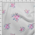 thumbnail image 3 of oneOone Viscose Chiffon Fabric Geometric|Watercolor Leaves & Peony Floral Print Fabric BTY 42 Inch Wide, 3 of 4