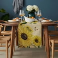thumbnail image 2 of Sunflowers Table Runner - 90 Inch Long, Kitchen Dining Table Runner Dresser Scarves, Retro Spring Botanical Blossom Flowers Bees Farmhouse Decor for Coffee Tables Wedding Party Banquet, 2 of 8