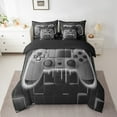thumbnail image 2 of Grey Gaming Comforter Set 7 Piece Bed in a Bag Twin,Gamer Bedding Sets Neon Lights Abstract Geometry Sheet Set with Comforter Gamer Room Decor for Boys, 2 of 6