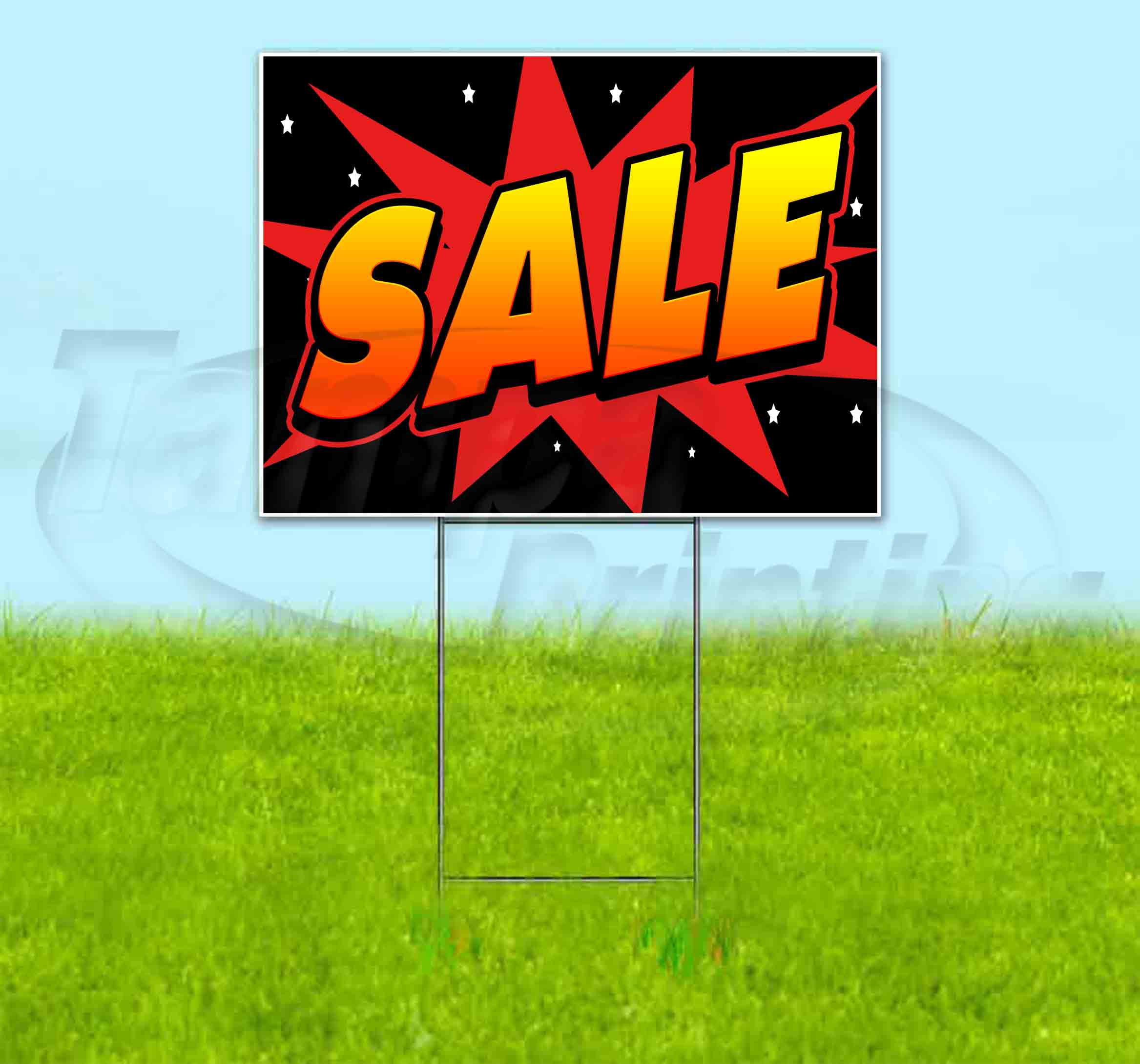 Sale (18" x 24") Yard Sign, Includes Metal Step Stake