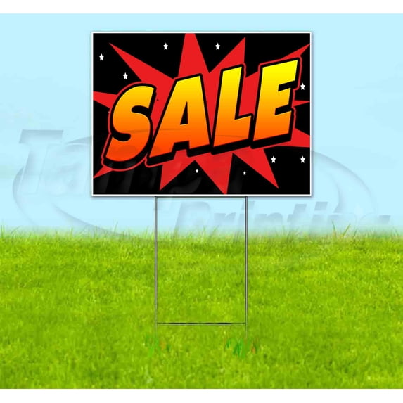 Sale (18" x 24") Yard Sign, Includes Metal Step Stake