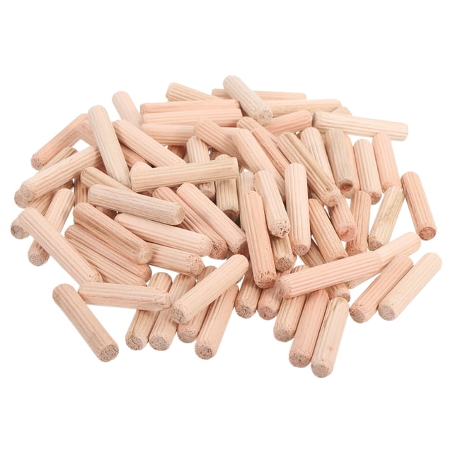 150 Piezas de Clavos de Madera, 8 x 40 mm (0.31 x 1.57 Pulgadas) Varillas de Madera, Juntas de Clavo Estriadas