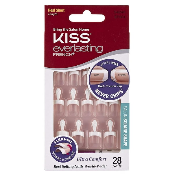 kiss products everlasting french square nail kit, real short, 0.07 ...