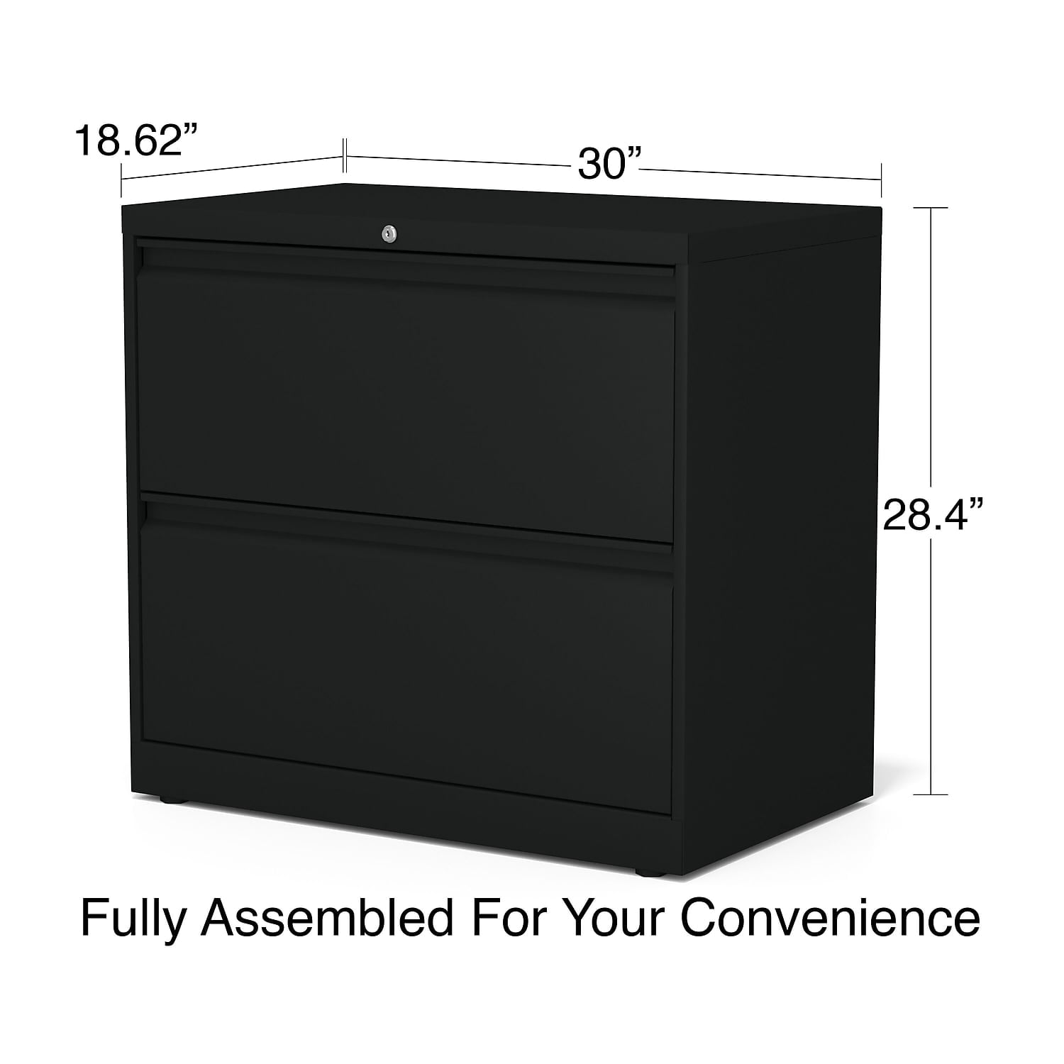 Staples Commercial 2-Drawer Lateral File Cabinet Letter/Legal Size Lockable 28"H x 30"W x 18.62"D