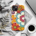 thumbnail image 6 of Retro Flower Power Phone Case, Colorful 70s Hippie Floral Design Protective Cover for iPhone 16 15 14 13 12 11 Plus Pro Max Mini, Vintage Groovy Aesthetic, 6 of 6