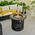 thumbnail image 3 of Gymax Table de Foyer Rond pour Patio 32 Pieds' 30 000 BTU Foyer au Gaz Propane avec Lunettes de Feu, 3 of 10