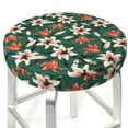 thumbnail image 3 of Rateoe Lilies Flowers Pattern Round Bar Stool Seat Covers,Washable Stool Cushion Slipcover Elastic Bar Chair Covers for 12-14 Inch Chair -14 inch, 3 of 7