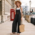 thumbnail image 2 of Staki Girls Overalls Kids Cute Adjustable Straps Wide Leg Jumpsuit with Pockets 4-15 Years,6-7 Years, 2 of 6