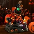 thumbnail image 4 of 11.8 in  Halloween Village Indoor Halloween Decorations Pirate Ship Musical Hell's Sea Pendulum LED Swing with Skull Pumpkin Motion and Sound for Indoor and Halloween Party Decor, 4 of 9
