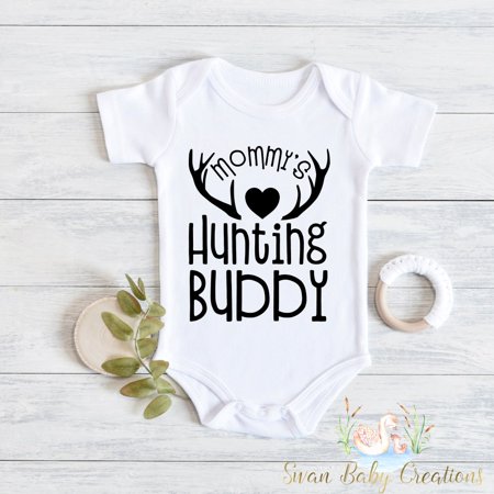 Bella Canvas with Mommy S Hunting Buddy Hunting Partner Pregnancy Announcement Hunting Buddy Baby Announcement Pregnancy Reveal Cute Baby Boy or Girl Bodysuit Gift