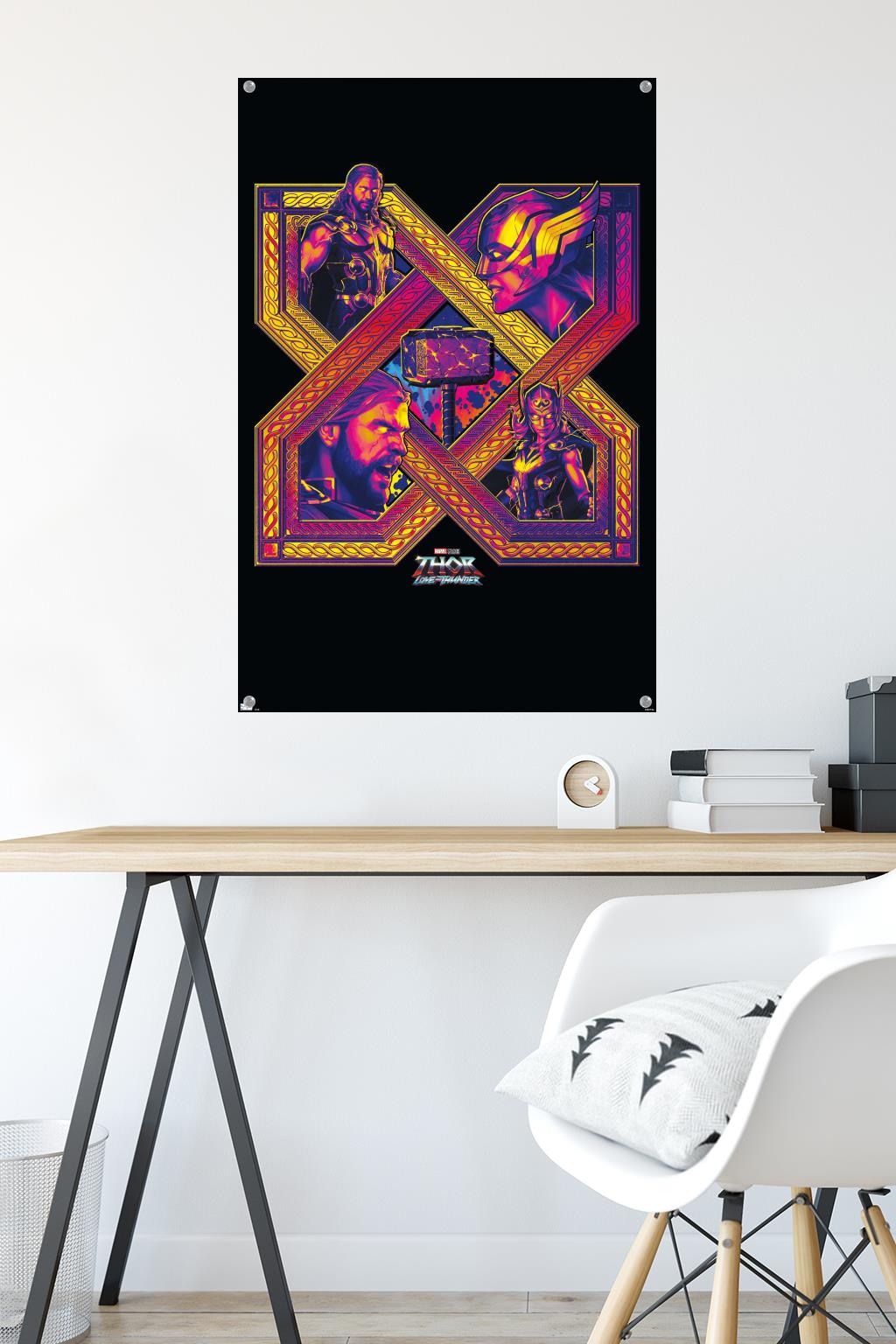 Marvel Thor: Love and Thunder - Cross Wall Poster with Pushpins, 22.375" x 34"