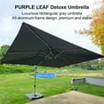 thumbnail image 3 of PURPLE LEAF 9 × 11 FT Patio Umbrella, Outdoor Large Rectangular Cantilever Umbrella Hanging Offset Umbrella with Aluminum Handle for Pool, Deck Garden, Grey, 3 of 12