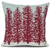 20" x 20" Simply Daisy Hidden Forrest Winter Polyester Indoor/Outdoor Pillow, Red Qty 1
