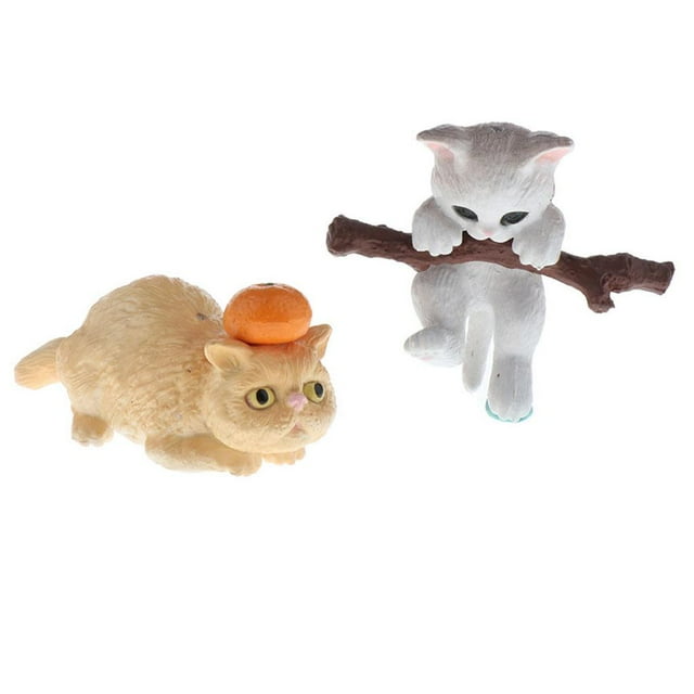 1:12 Dollhouse Miniatura Animal Mascota Gato Estatuilla Decoración Para Adornos De Resina, Naranja Y De Gato Realistas Salvador Figuras de animales de la casa de muñecas