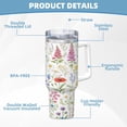 thumbnail image 6 of Wildflower Botanical Cup Insulated Tumbler Stainless Steel Vacuum Travel Mug 40 oz with Handle and Straw Lid, 6 of 7