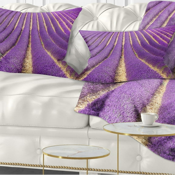 Designart 12" x 20" Purple Polyester Throw Pillow