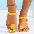 thumbnail image 6 of Viluyesy Sandals for Womens, Open Toe Mid Heels Clip Toe Summer Vacation Beach Slip-On Shoes Yellow 5.5, 6 of 9