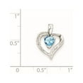 thumbnail image 4 of Auriga Fine Jewelry 925 Sterling Silver Rhodium Heart Swiss Blue Topaz & Diamond Heart Pendant for Women, 4 of 6