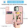 thumbnail image 2 of iPhone 12 Pro Max Case, iPhone 12 Pro Max Wallet Case, Takfox Shockproof PU Leather Case w/ Card Pockets 3 Cards Slots Cash ID Credit Card Flip Phone Case Cover Kickstand Magnetic Hard Case, Rose Gold, 2 of 7