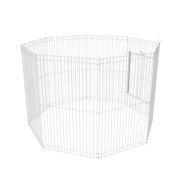 Clean Living Large Canvas 8-Panel Small Pet Playpen Cage, White