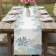 thumbnail image 4 of Ocean Coastal Table Runner 70 Inches, Beach Corals Starfish Blue Conch Blue Gray Bed Runner Dresser Scarves Tabletop for Indoor Outdoor Parties/Ceremony/Banquet, 13" x 70", 4 of 9