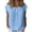 82Blue180, variant on WERYOUNG Women's Blouses Short Sleeve Button Down Blouse Classic Collar Solid Color Casual Summer Fashion Pullover Shirts Trendy Top M