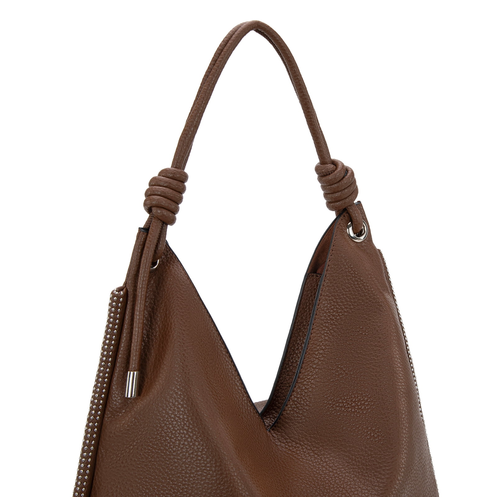 Montana West Hobo Bags for Women Soft Slouchy Top Handle Shoulder Purses Handbag with Knot Strap, Brown