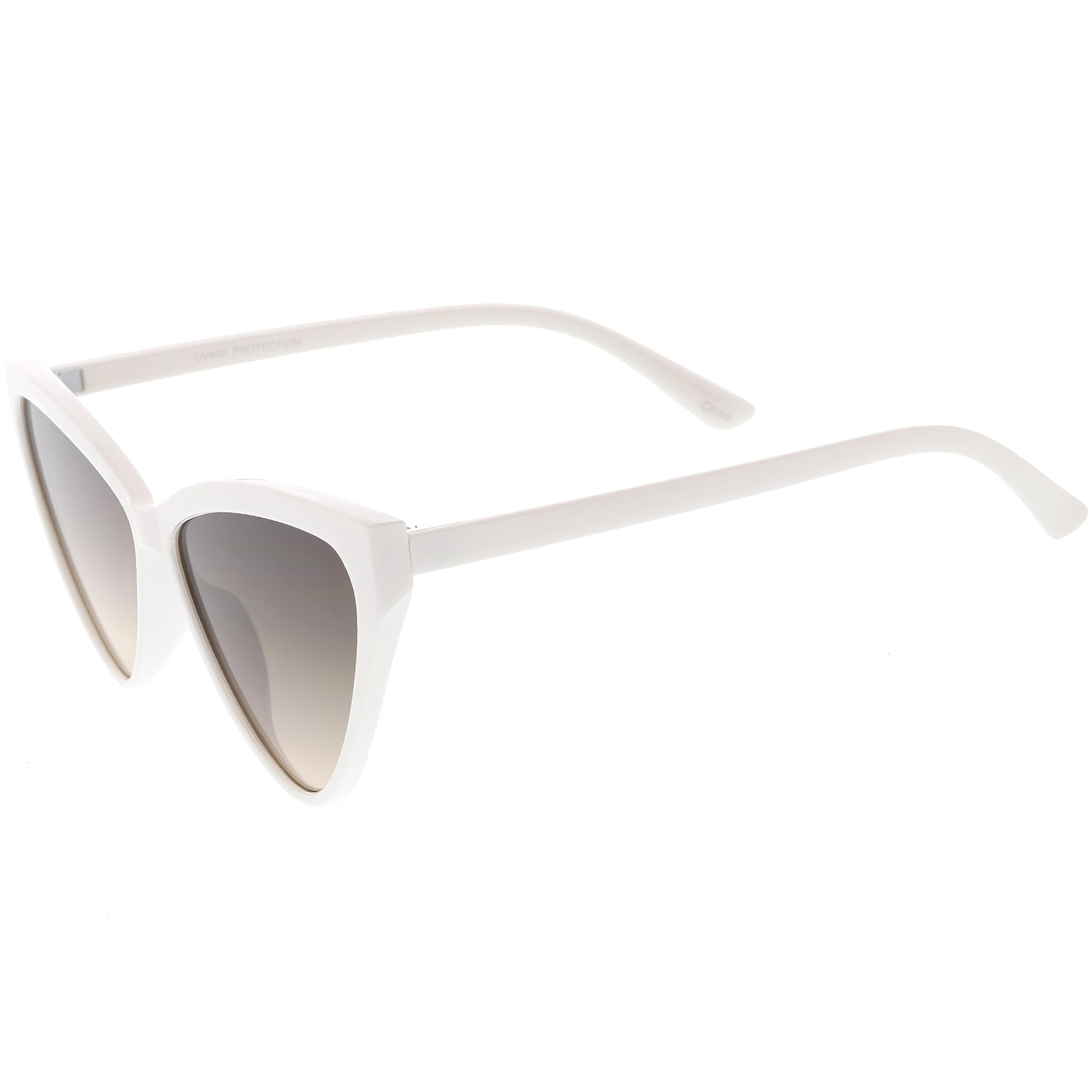 Oversize Vintage Cat Eye Sunglasses Color Tinted Lens 59mm (White / Smoke Gradient) - image 3 of 4