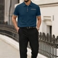 thumbnail image 2 of Breeze Shirts for Men Beer Belly Ultra Comfortable Quick Dry Short Sleeve Casual Collared Stretchy Shirts for Office or Casual Blue XL, 2 of 5