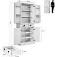 thumbnail image 2 of ARTPOWER 72" Pantry Storage Cabinet with Drawer, Freestanding Tall Cupboard Storage Cabinet, Utility Pantry with Door Shelves and 2 Adjustable Shelves for Kitchen, Dining Room,Living Room, White, 2 of 14
