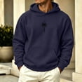 thumbnail image 2 of Yertdoel Hoodies for Men Solid Pullover Crew Neck Long Sleeve Sweatshirt Daily Fashion Casual Warm Hooded Tops with Pocket, 2 of 7