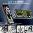 thumbnail image 5 of KOMI Case for Google Pixel 9/9 Pro with Slide Camera Cover+Screen Protector(1 Pack), Rotated Ring Kickstand Military Grade Shockproof Protective Cover-Olive Green, 5 of 5