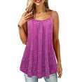 thumbnail image 4 of Vest Loose Print Summer Strap Top Woman Sleeveless summer print T-Shirt Tanktop, Purple, XXL, 4 of 5