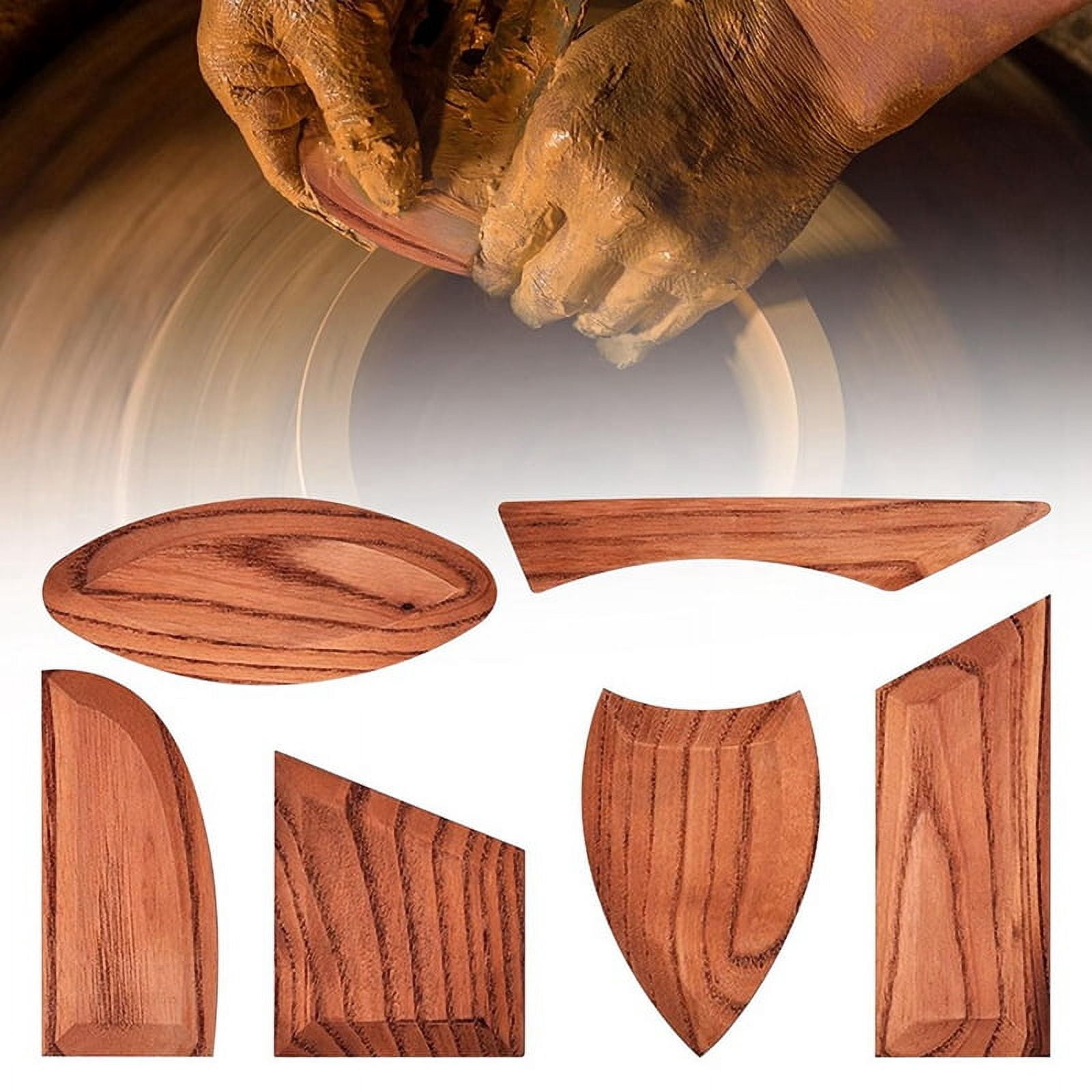 Pottery Ribs 6 Pack, Pottery Trimming Tools Pottery Foot Shaper Plaster Sculpting Rib Membrane Removal Tool