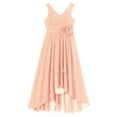 thumbnail image 3 of YiZYiF Girls V Neck Sleeveless Chiffon Wedding Party Dress Pleated Ruffle High-low Hem Dresses, 3 of 5