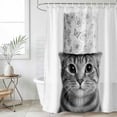 thumbnail image 4 of Cute Cat Bathroom Shower Curtains with 12 Hooks Polyester Waterproof Shower Curtain for Stalls and Bathtubs Funny Animal Toilet Paper Abstract Art Decorative Bathroom Privacy Curtain 72x72 Inches, 4 of 9