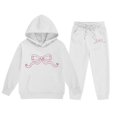 thumbnail image 4 of Jamsmile Toddler Girls Outfits Sets Cute Pink Bowknot Print Warm Hoodies + Pants Kids Girls Sports Suits, 4 of 4