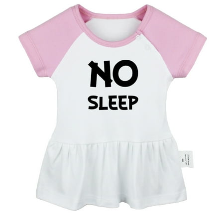 

No Sleep Funny Dresses For Baby Newborn Babies Skirts Infant Princess Dress 0-24M Kids Graphic Clothes (Pink Raglan Dresses 18-24 Months)