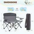 thumbnail image 2 of Kids Camping Chair 30.3 Wide Loveseat with Adjustable Arms Cup Holders Anti-Collapse Lock Supports 300 Lbs for Home Movie Nights Patios Picnics, 2 of 6