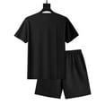 thumbnail image 2 of Men's Cotton 3D Graphic Skull T Shirt and Shorts Set 2 Piece Outfits Fashion Summer Tracksuits Casual Sportwear Set Black M, 2 of 7