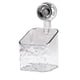 thumbnail image 1 of 1PC Rotating Suction Cup Storage Rack Bathroom Non Perforated Wall Mounted Organizing and Storage Box Transparent-Gray,S, 1 of 5