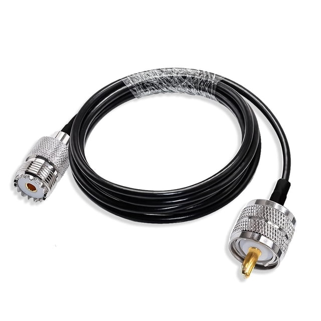 Injueey Cable adaptador de radiofrecuencia PVC PL259 a SO239 Cable de extensión convertidor antena escáner Electrónica miscelánea 3 metros